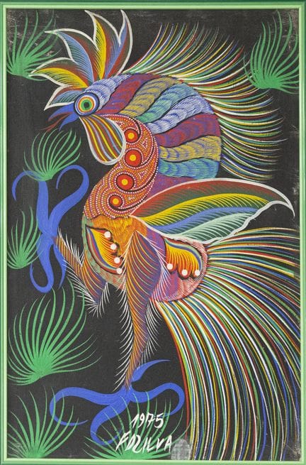 Francisco DA SILVA (1910-1985). «Gallo». Gouache s
