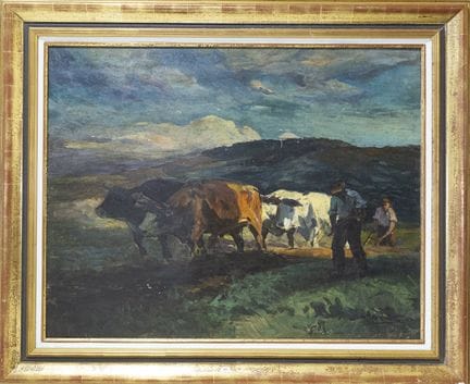 Claude Honoré HUGREL (1880-1944). «Escena de labra