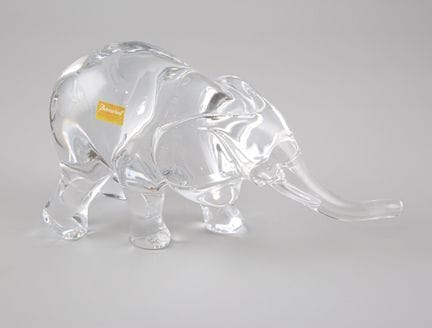 BACCARAT. «Elefante». Figura de cristal, firmada. 