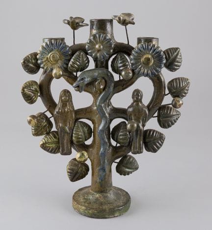 MÉXICO. Árbol de la vida de terracota esmaltada co