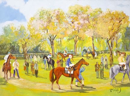 Ray POIRIER (1938). «La curva del hipódromo». Óleo