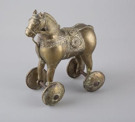 INDIA - Principios del siglo XX. Juguete de bronce
