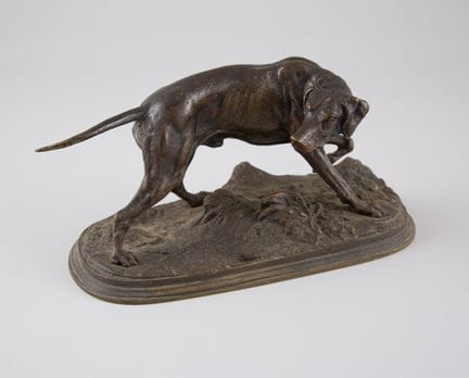 Pierre Jules MENE (1810-1879). «Perro de caza en p