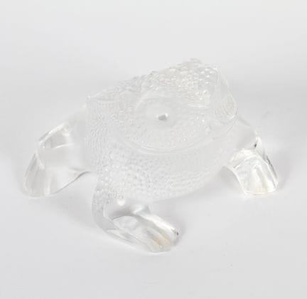 LALIQUE FRANCE : Le crapaud. Sujet en cristal en p