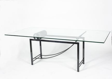 ROCHE BOBOIS: Modernist dining table. The glass to