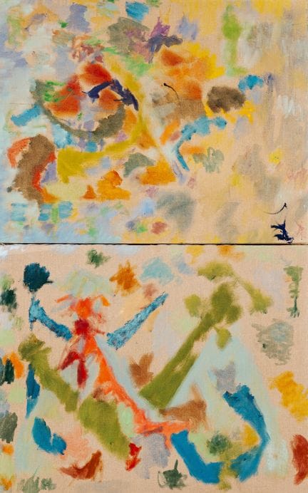 Joe DOWNING (1925-2007) : Compositions. Paire d'hu