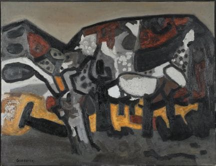 雷蒙·盖里耶（1920-2002）：《阿尔皮耶山》。布面油画，左下角有签名。尺寸：89 x 115 
