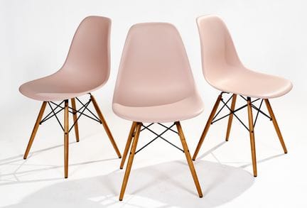 Charles EAMES - VITRA: 3 sillas DSR con carcasa de