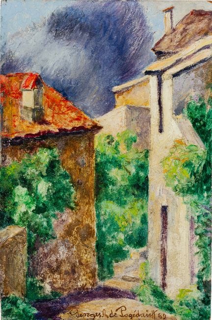 Georges de POGEDAIEFF (1897–1971): Die Gasse. Öl a