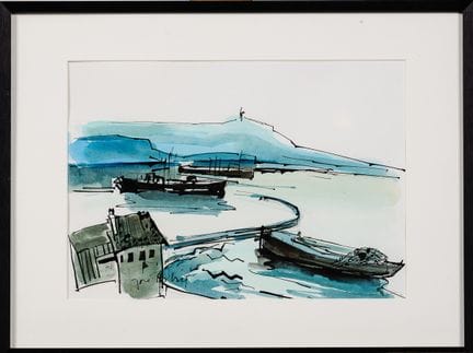 José ASTRIE: Pier in Mourepiane. Aquarell, unten l