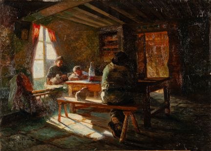 Claude FIRMIN (1864–1944): Bäuerliches Interieur. 