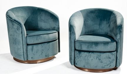 ETHNI-CARFT: Par de sillones giratorios tapizados 