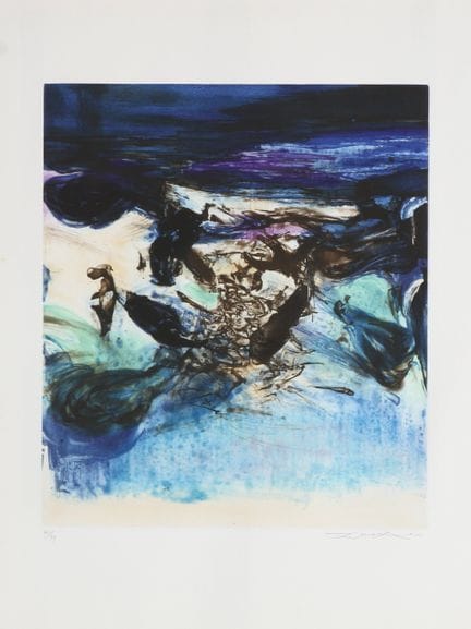 ZAO Wou Ki: (1921-2013): «Composición en azul». Gr