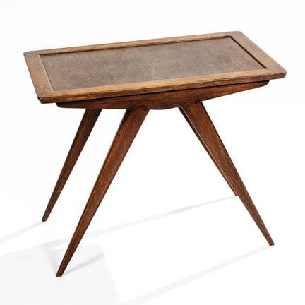 Small Scandinavian-style wooden coffee table. Made