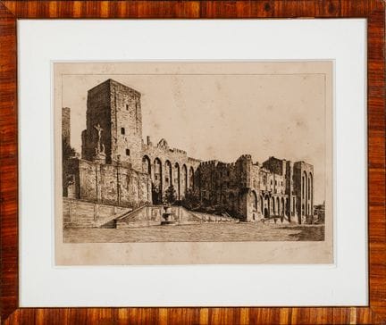保罗·莫鲁：《教皇宫》。版画右下角以铅笔签名。尺寸：21 x 33 厘米。（纸张有斑点）