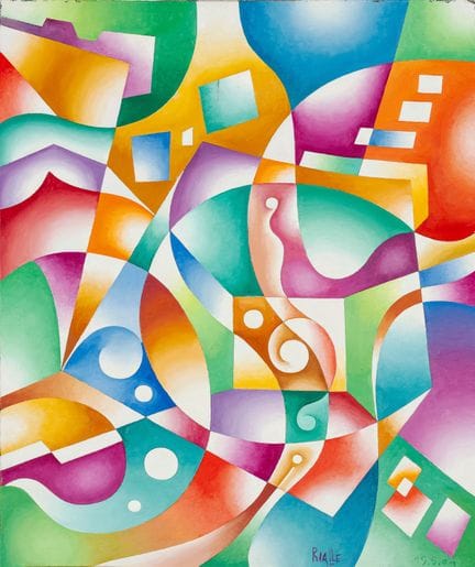 André RIALLE (1924–2005): Farbkomposition. Acryl a