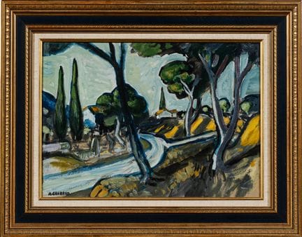 奥古斯特·沙博（1882-1955）：《道路交汇处》。油画，画于纸板上，左下角有签名。工作室编号：2