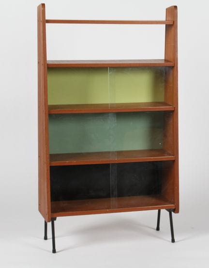 Small five-shelf display cabinet made of particleb