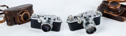 LEICA: Due fotocamere modello IIIf con le rispetti