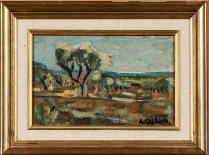Auguste CHABAUD (1882-1955): Campo de olivos. Óleo