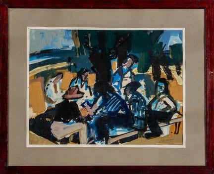 Michel BONNAUD (1934-2008) : Personen am Tisch unt