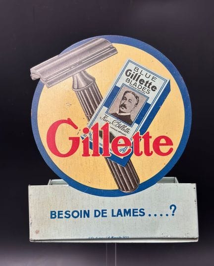 GILLETTE - c.1933
«Besoin de lames…?»

Rare présen