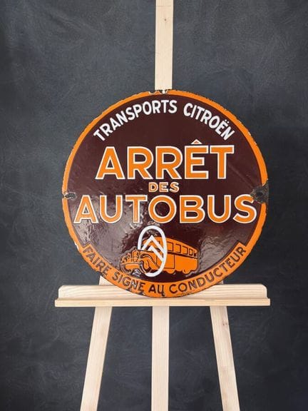 CITROËN ARRÊT DES AUTOBUS - c.1931

Rare plaque ém