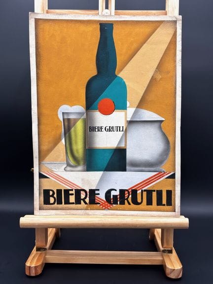 BIÈRE GRÜTLI - c.1930

Rare maquette publicitaire 