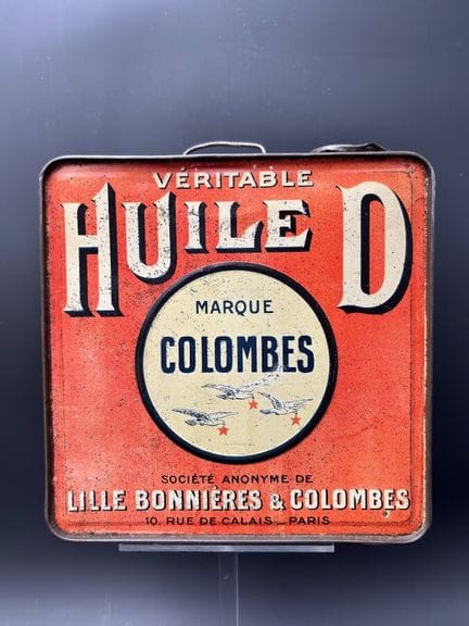 HUILE «D» COLOMBES - c.1920

Bidon d'huile automob