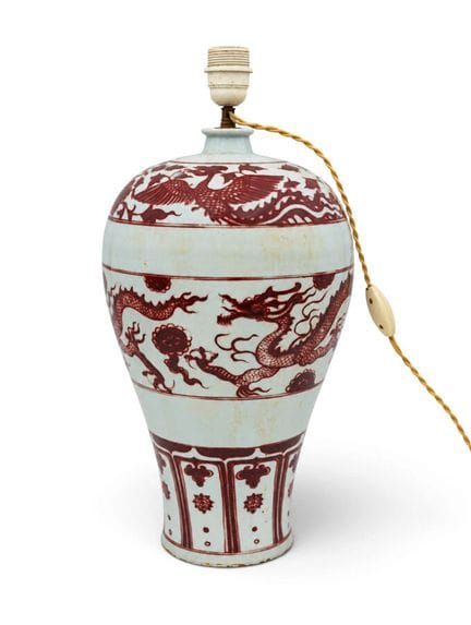CINA
Base per lampada Meiping in ceramica smaltata