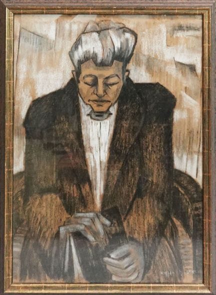 罗杰·克鲁萨特（1917—1994）
《闭目女子》，1955年
纸本粉彩，右下角署名并注明日期
94