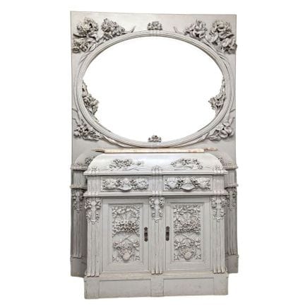 Grande credenza Art Nouveau, riccamente e finement