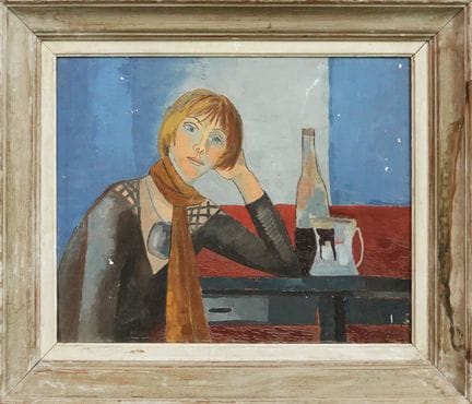 让-米歇尔·库图里耶（20世纪—21世纪）
沉思的女子
布面油画
50 x 65 厘米
（有缺损）