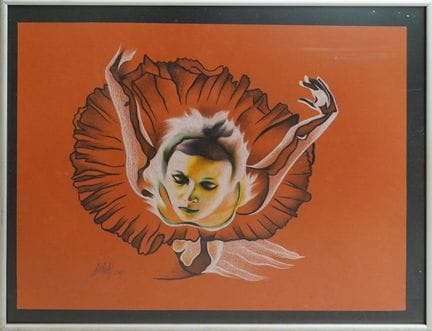 大卫·伊斯特克（1972年出生）
《芭蕾舞女演员》
纸本综合材料，左下角签名
34.5 x 45 厘