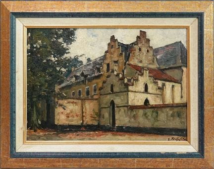 乔治·菲谢费（1864—1954）
资产阶级住宅
纸板油画，右下角签名
26.5 × 39.5 厘米