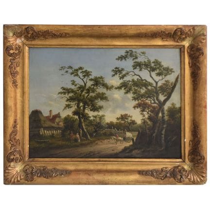 18世纪荷兰画派
风景画
木板油画，签名无法辨认