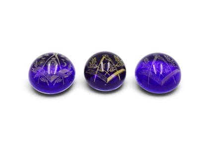 FREEMASONRY
Set of three Murano glass paperweight 