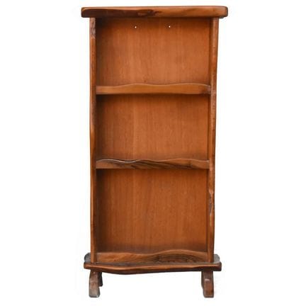 Libreria brutalista in legno d'ulivo a forma liber