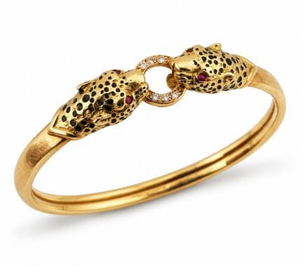 Pulsera con cierre tipo CARTIER de oro amarillo de