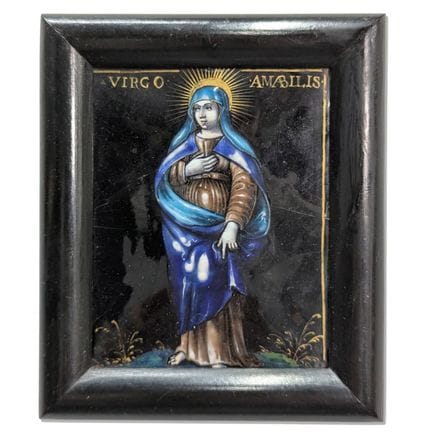 Limoges enamel depicting the Virgin Mary, 19th c.
