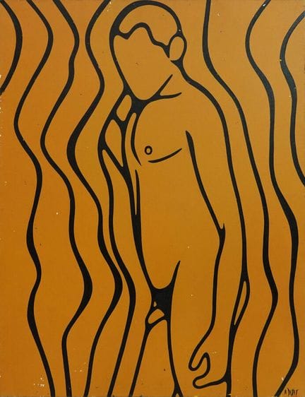 Ecole contemporaine
Homme nu
Acrylique sur toile, 