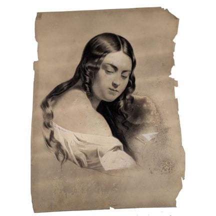 Disegno accademico a carboncino raffigurante il ri