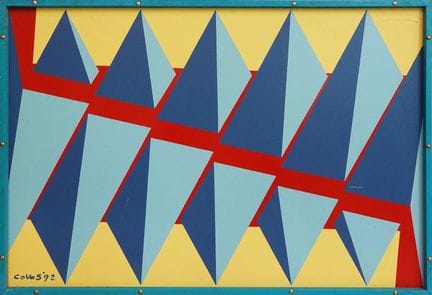 科尼利厄斯·范·辛德尔（20世纪），艺名COVAS
《金字塔》，1992年
亚克力画布，左下角签名并