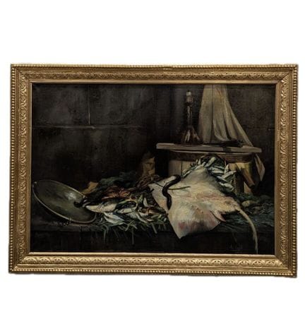 查尔斯·佩诺（19世纪—20世纪）
《鱼类静物》
布面油画
81 x 117 厘米
