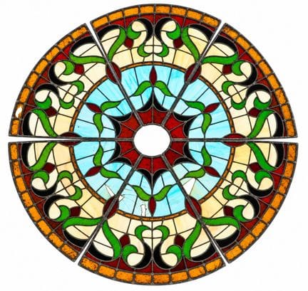 Importante rosone in stile Art Nouveau, realizzato
