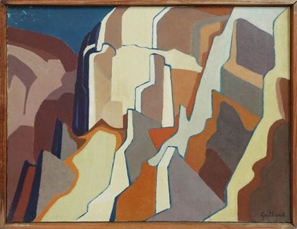 20世纪法国画派
悬崖
布面油画，右下角署名J. GAILLARD
46 x 61 厘米