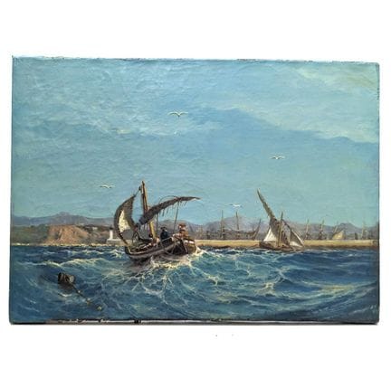 弗朗索瓦·戈蒂耶（1842—1917）
风浪中的船只
布面油画
33 × 41 厘米