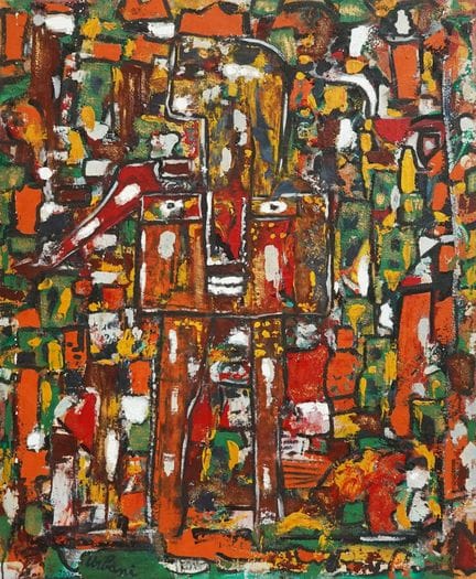 克劳德·乌尔巴尼（20世纪—21世纪）
《印加娃娃》，2002年
布面油画，左下角署名并标注日期
9
