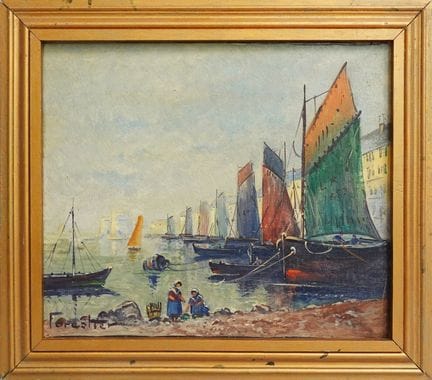 查尔斯·福雷斯蒂耶（20世纪）
拉罗谢尔港
布面油画，左下角签名
38 x 46 厘米