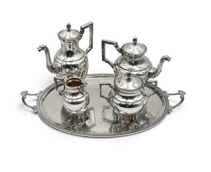 SAGLIER
Service à thé et café en métal argenté de 